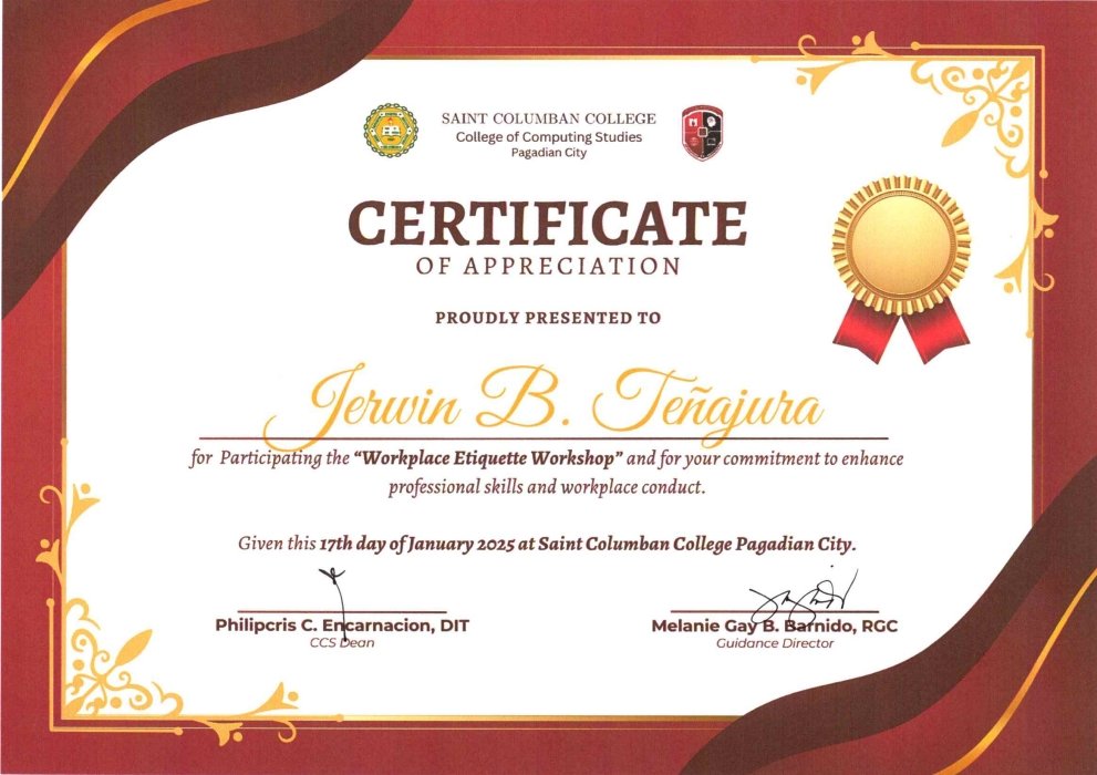Workplace Etiquette Cert